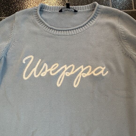 Duffield Preppy Lane Heirloom Cotton Women's Useppa Light Blue Sweater Sz M - Picture 3 of 12